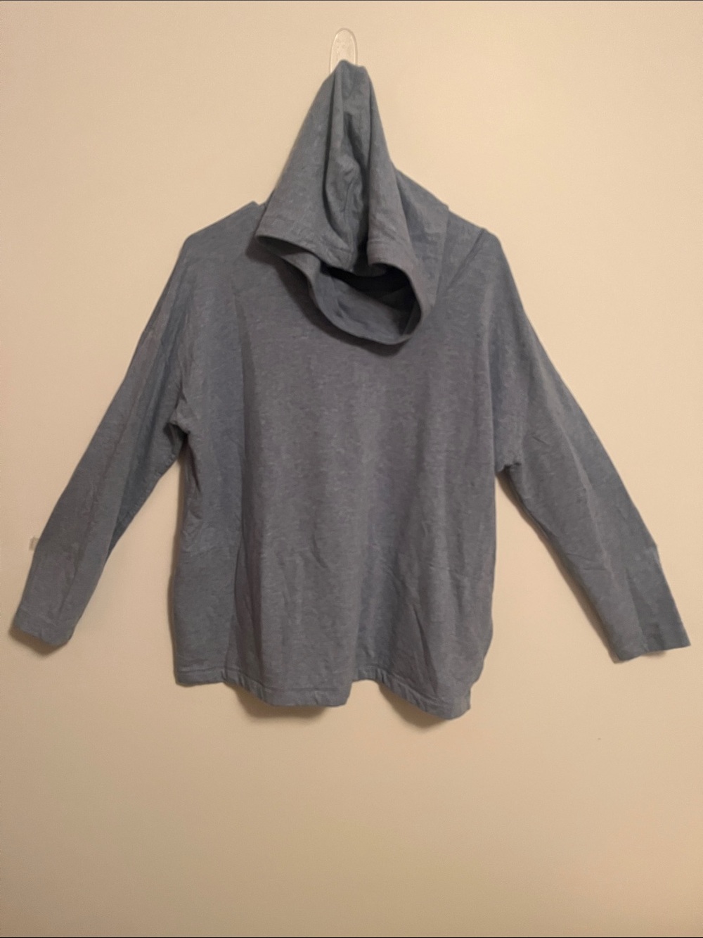 Pure Jill by J Jill Women’s L Heather Blue Hooded Pullover Pima Cotton Hoodie